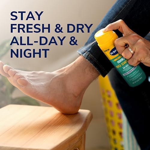 Dr. Scholl's 3.8 ounce foot antiperspirant spray for 24-hour dryness.