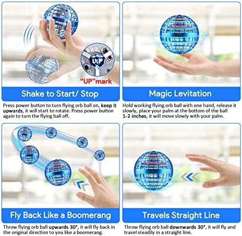 Close-up of the micro USB charging port and power switch on the authentic USA-imported flying ball.