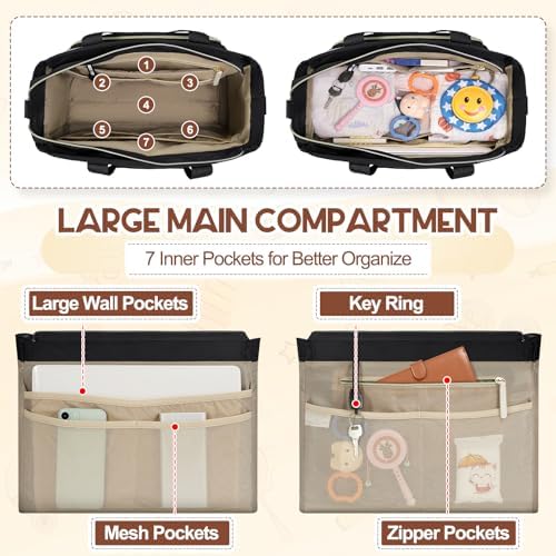 Rainsmore diaper bag with included changing pad and pacifier case