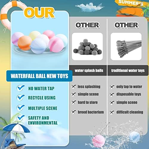 Durable food grade silicone water splash balls packed neatly inside the drying mesh bag