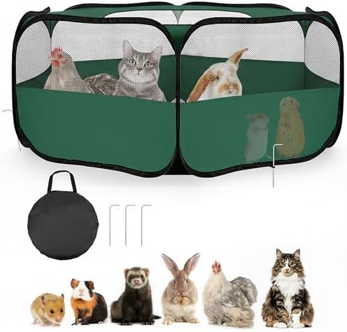 Small Animal Playpen with Mesh Cover & Waterproof Bottom Cat Tent Chicken Brooder Rabbit Guinea Pig Cage Playpen for Small Animals Indoor Outdoor Use - Image 2
