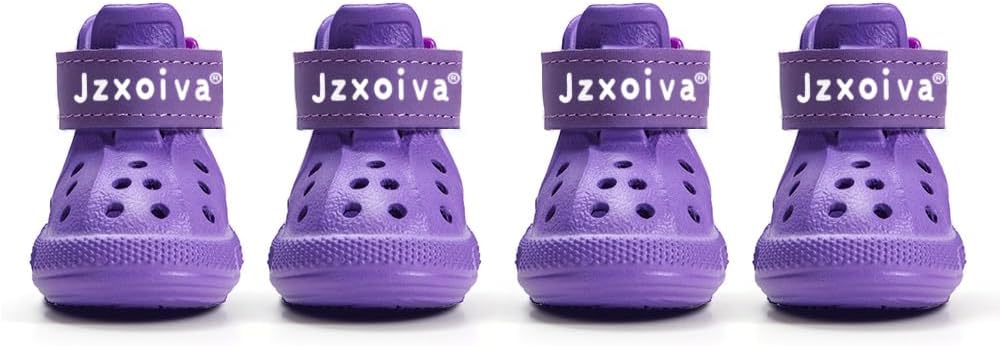 JZXOIVA Dog Shoes for Hot Pavement, Dog Booties for Large Dogs, Breathable Dog Boots & Paw Protectors, Adjustable Non-Slip Rain Booties, Waterproof Pets Sandals for Beach Black Size 8 - Image 11