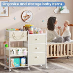 Cidaziya nursery organizer showing fabric drawers and dividers