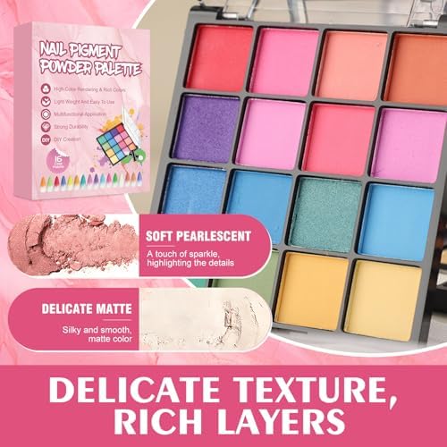 Professional gel nail art supplies in palette format