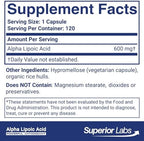 Superior Labs Alpha Lipoic Acid bottle lifestyle arrangement with daily wellness items