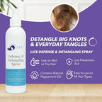 Back label of Kapow Lice Defense Spray showing usage instructions and ingredients.