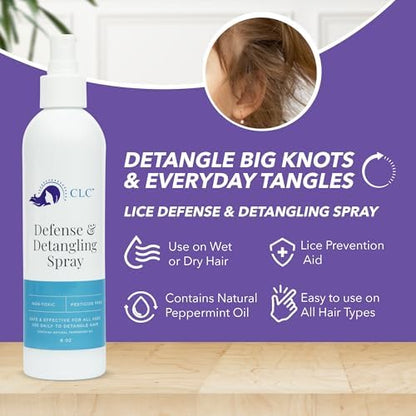 Back label of Kapow Lice Defense Spray showing usage instructions and ingredients.