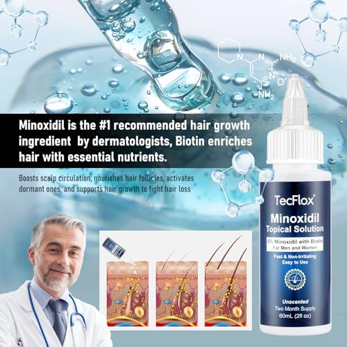 TecFlox hair and beard serum bottle with precision dropper