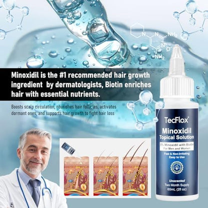 Artimore unscented hair regrowth serum dropper bottle highlighting four fluid ounces four month supply details