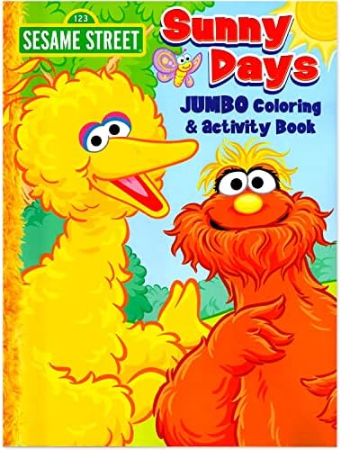 Bendon Sesame Street coloring workbook back cover showcasing sample activity pages for preschoolers.