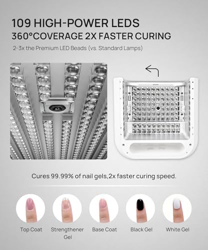 Top view of O Nail unit showing 109 LED bulb configuration