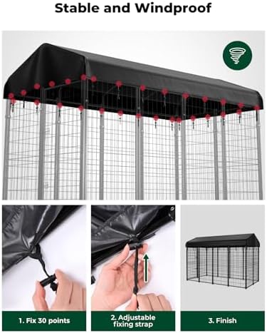 PawGiant waterproof dog enclosure shelter cover protecting pet cage from rain