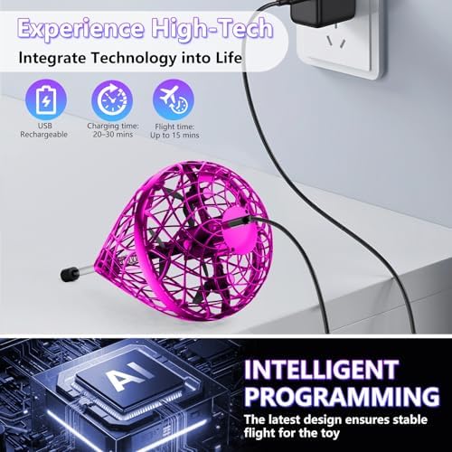 Tikduck 2026 interactive spinner ball highlighting the Type-C USB charging port connection.