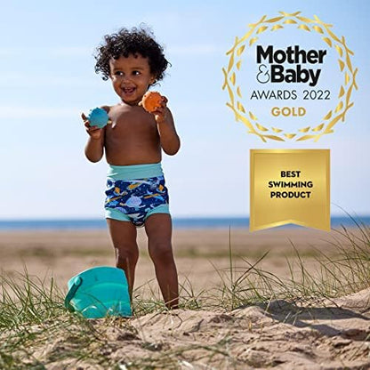 Side profile of Splash About reusable swim diaper for babies