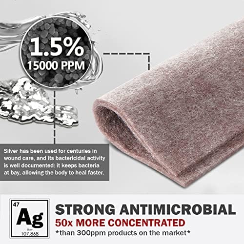 Everlit antimicrobial silver alginate pad close up revealing natural gelling seaweed fibers