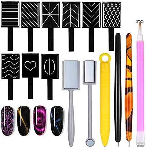 Wokoto 15 piece cat eye nail magnet set front view