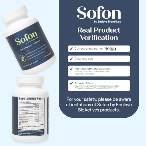Authentic Sofon nerve relief supplement bottle displaying Enclave BioActives branding