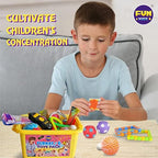 Assorted sensory fidget toys including liquid motion bubbler