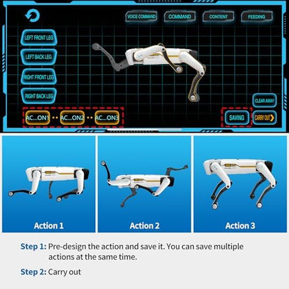 Child using app to program Dingdongwu robot dog