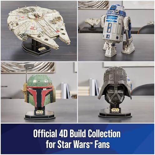 4D Build Star Wars Millennium Falcon replica displayed as office desk decor for adult collectors.