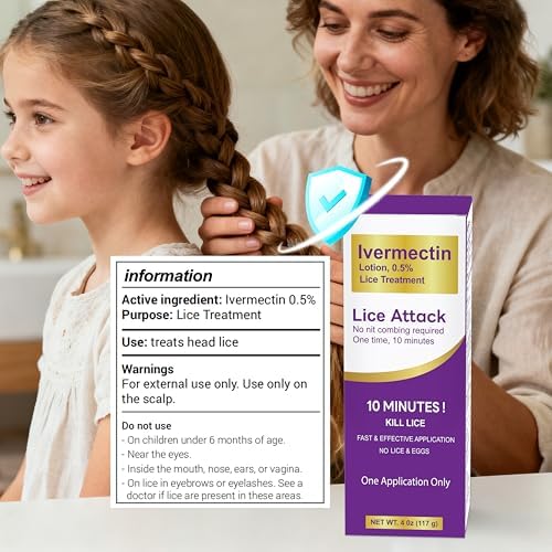 Side view of Taro Ivermectin 4 fluid ounce lice treatment