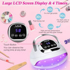 Wisdompark gel nail lamp showing top digital display screen
