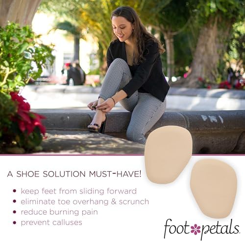 Foot Petals inserts placed inside a high heel shoe to prevent sliding.