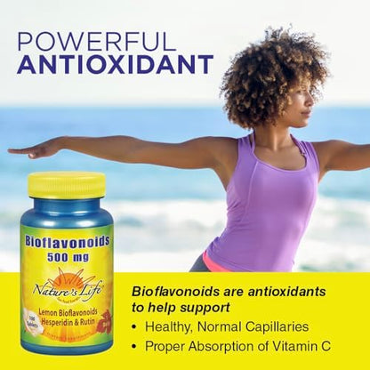Supplement facts label on Nature's Life Lemon Bioflavonoid complex with hesperidin and rutin