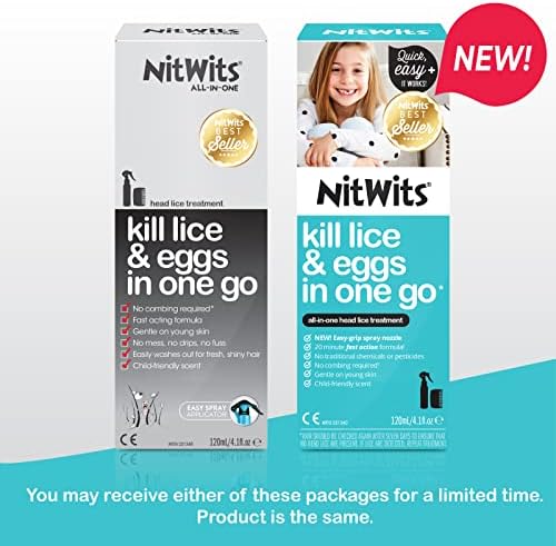 NitWits lice treatment kit showing the spray bottle and included professional nit comb.