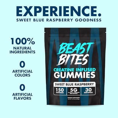 Nutritional facts label for Beast Bites creatine supplement