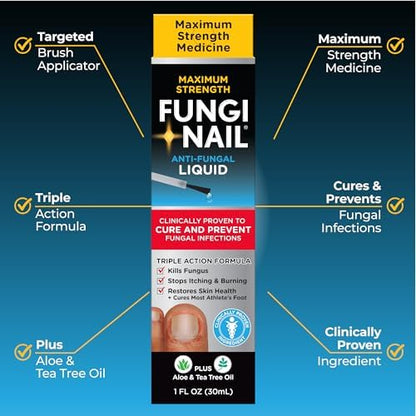 Fungi-Nail Maximum Strength Tolnaftate liquid with brush applicator for easy use