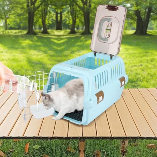 TripleHare hard plastic puppy carrier side view with secure latches