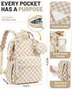 Fufazfo corduroy diaper bag backpack attached pacifier case and pouch