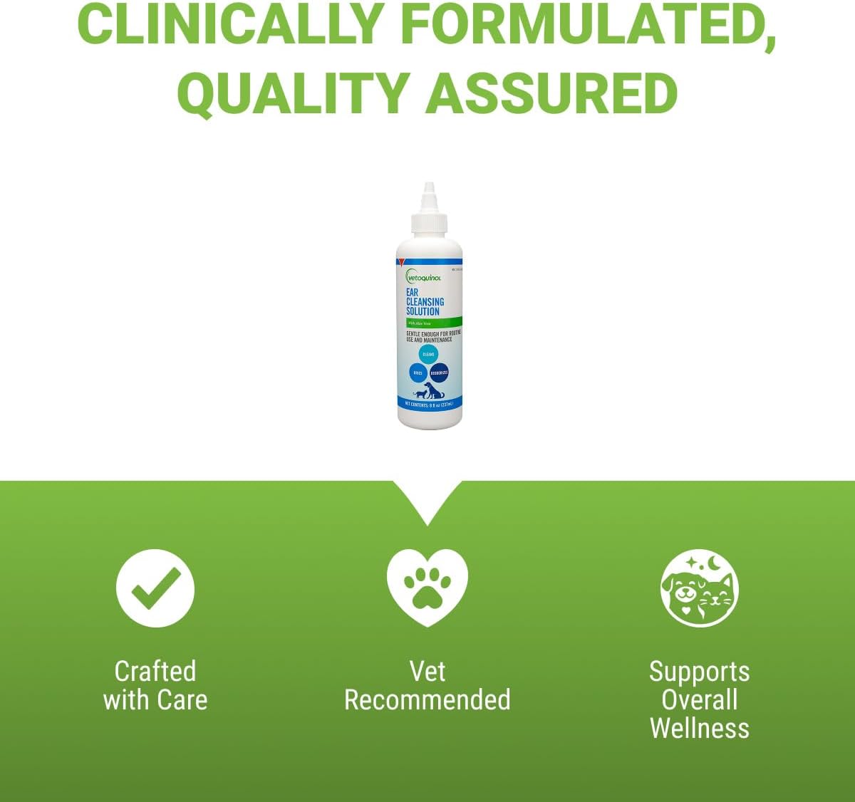 Cat ear hygiene maintenance using gentle cleanser
