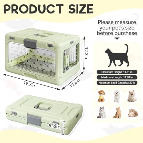 Velupet Zoom transparent dog kennel side view highlighting the clear plastic panels for visibility.