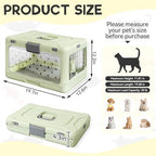 Velupet Zoom transparent dog kennel side view highlighting the clear plastic panels for visibility.