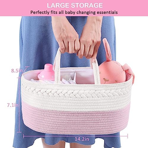 ABenkle nursery organizer with removable dividers and baby items