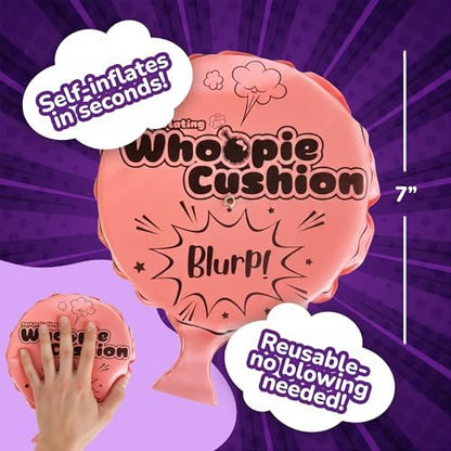 ArtCreativity anti-burst latex novelty toy inflating automatically on a wooden chair.