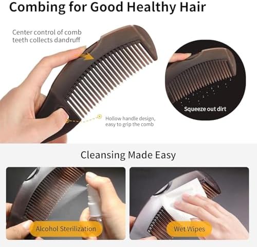 Durable plastic double sided hair comb for lice treatment