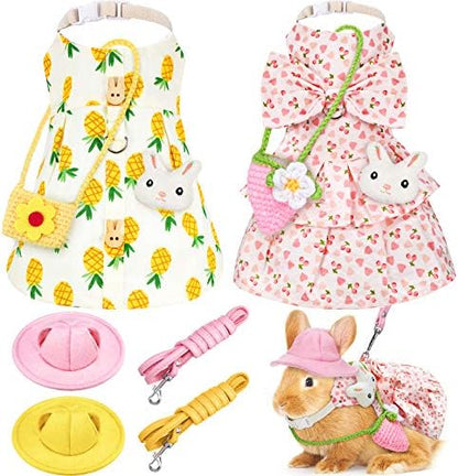 Small animal harness and leash set for rabbits and guinea pigs