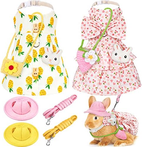 Small animal harness and leash set for rabbits and guinea pigs