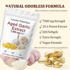 Odorless organic garlic softgels by Louma for immune and antioxidant wellness defense