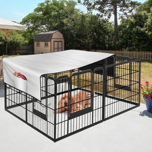Secure dog playpen accessory with adjustable drawstrings and durable straps
