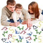 Assorted sensory fidget blocks showing the compact pocket size suitable for travel games