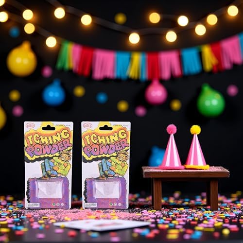 Jizlan party prank itching powder compact packet held discreetly