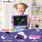 Toddler using Homestec Astrodraw stylus on colorful LCD screen