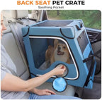 Snagle Paw car pet crate displaying side feeding windows and open mesh panels