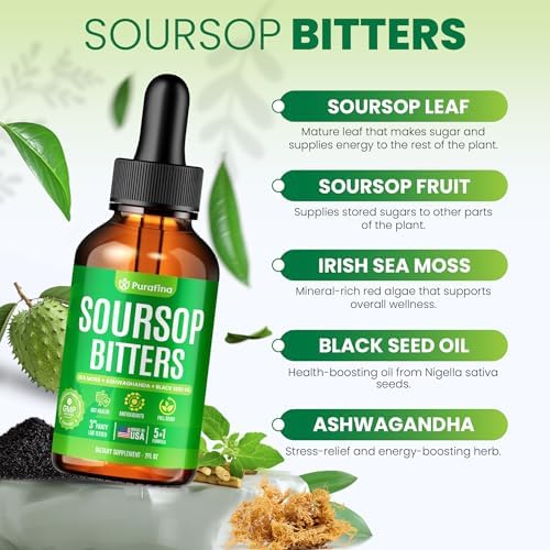 Purafina Soursop Bitters supplement label details