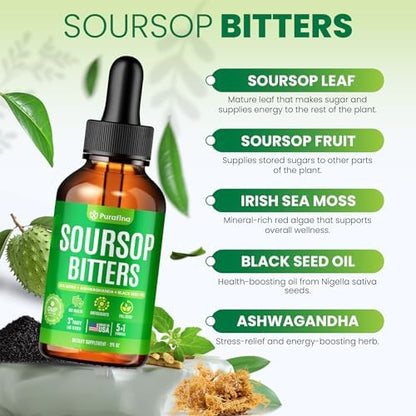 Purafina Soursop Bitters supplement label details