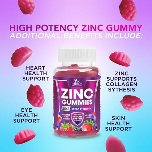 Bioavailable zinc supplement gummies for seasonal immune defense and skin